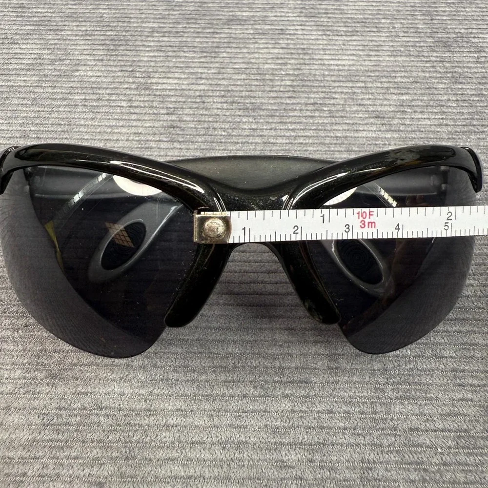 SOS‎ Grind 8133 Y2k Sunglasses Black Silver Wrap Around Sport Curved Lenses
